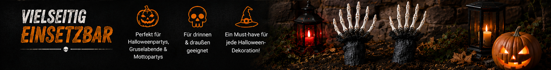 Halloween Skelett Dekohände ca. 30 cm als Gruselparty Dekoration